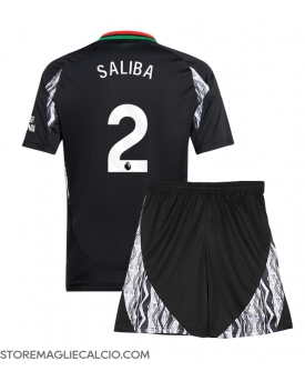 Arsenal William Saliba #2 Maglia Gara Trasferta Repliche 2024-25 Bambino